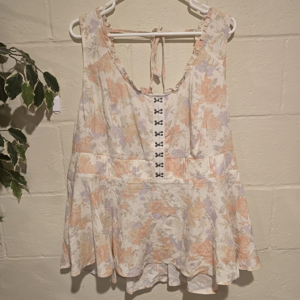 TORRID Babydoll Washable Challis Corset Sleeveless Top NWT  Size 3